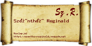 Szánthó Reginald névjegykártya